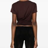 T-shirt con nodo in marrone Magda Butrym - donna 