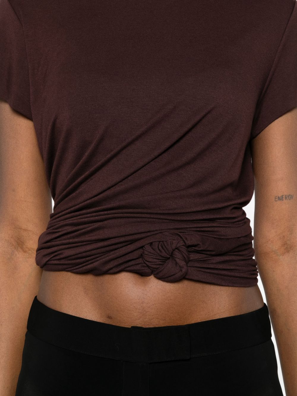 T-shirt con nodo in marrone Magda Butrym - donna 