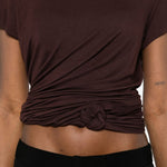T-shirt con nodo in marrone Magda Butrym - donna 