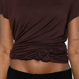 T-shirt con nodo in marrone Magda Butrym - donna 