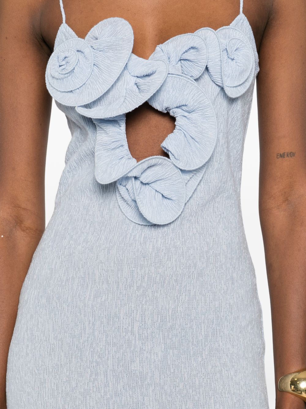 Abito mini con applicazioni floreali in azzurro Magda butrym - donna 