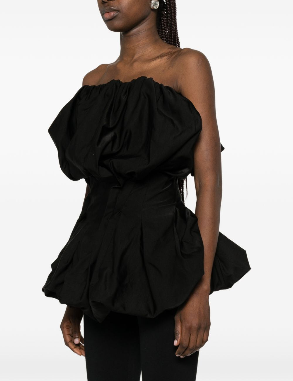 Top drappeggiato in nero Magda Butrym - donna 