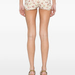 Shorts in pizzo con stampa floreale in avorio Magda butrym - donna 