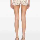 Shorts in pizzo con stampa floreale in avorio Magda butrym - donna 