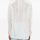 Blusa con volant e dettaglio a fiore in crema  Magda butrym - donna 