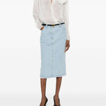 Blusa con volant e dettaglio a fiore in crema  Magda butrym - donna 