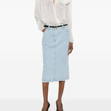 Blusa con volant e dettaglio a fiore in crema  Magda butrym - donna 