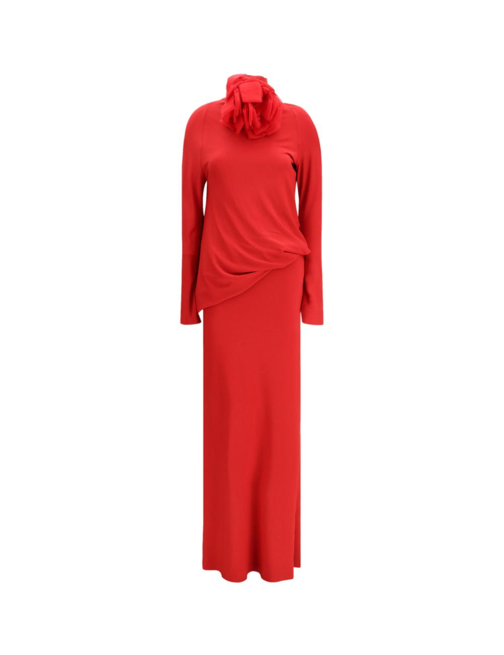 Abito maxi con applicazioni floreali in rosso Magda butrym - donna 