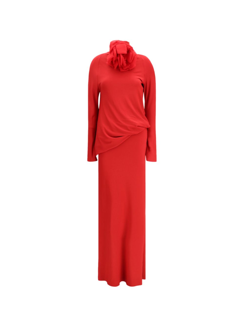 Abito maxi con applicazioni floreali in rosso Magda butrym - donna 