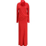 Abito maxi con applicazioni floreali in rosso Magda butrym - donna 