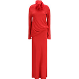 Abito maxi con applicazioni floreali in rosso Magda butrym - donna 