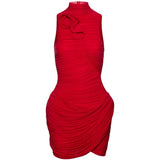 Abito mini con applicazioni floreali in rosso Magda butrym - donna 