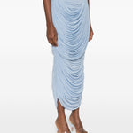Gonna midi con ruches in blu Magda butrym - donna 