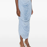 Gonna midi con ruches in blu Magda butrym - donna 