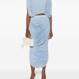 Gonna midi con ruches in blu Magda butrym - donna 