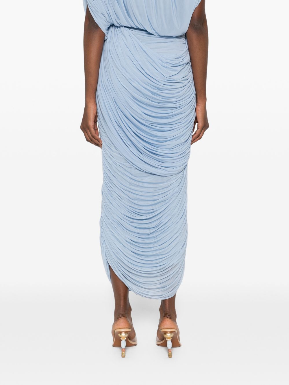 Gonna midi con ruches in blu Magda butrym - donna 