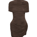 Mini abito con ruches in marrone Magda butrym - donna 