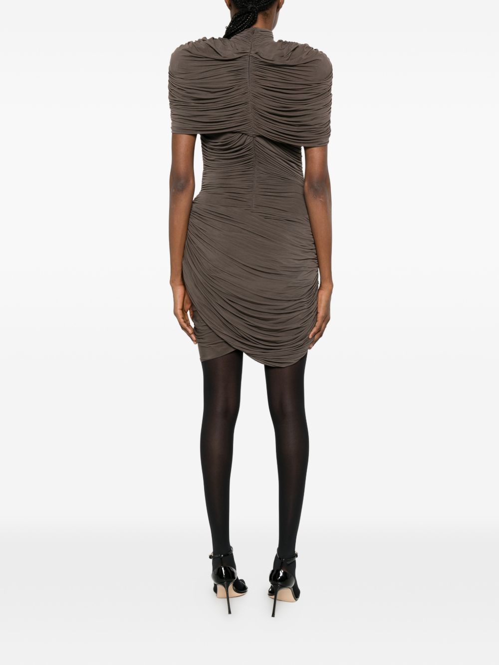 Mini abito con ruches in marrone Magda butrym - donna 
