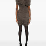 Mini abito con ruches in marrone Magda butrym - donna 