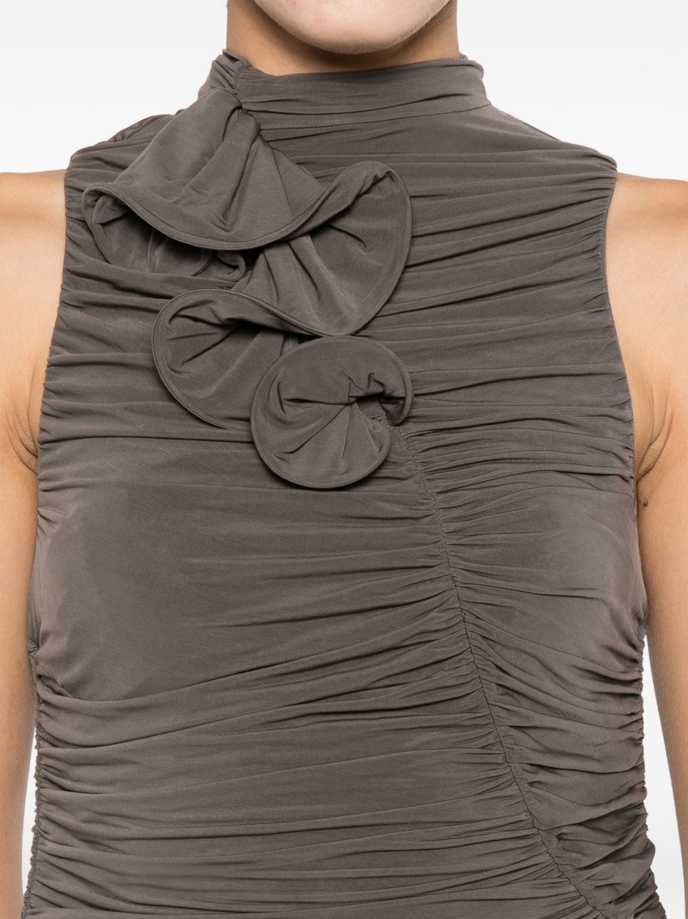 Abito mini con applicazioni floreali in marrone Magda butrym - donna 