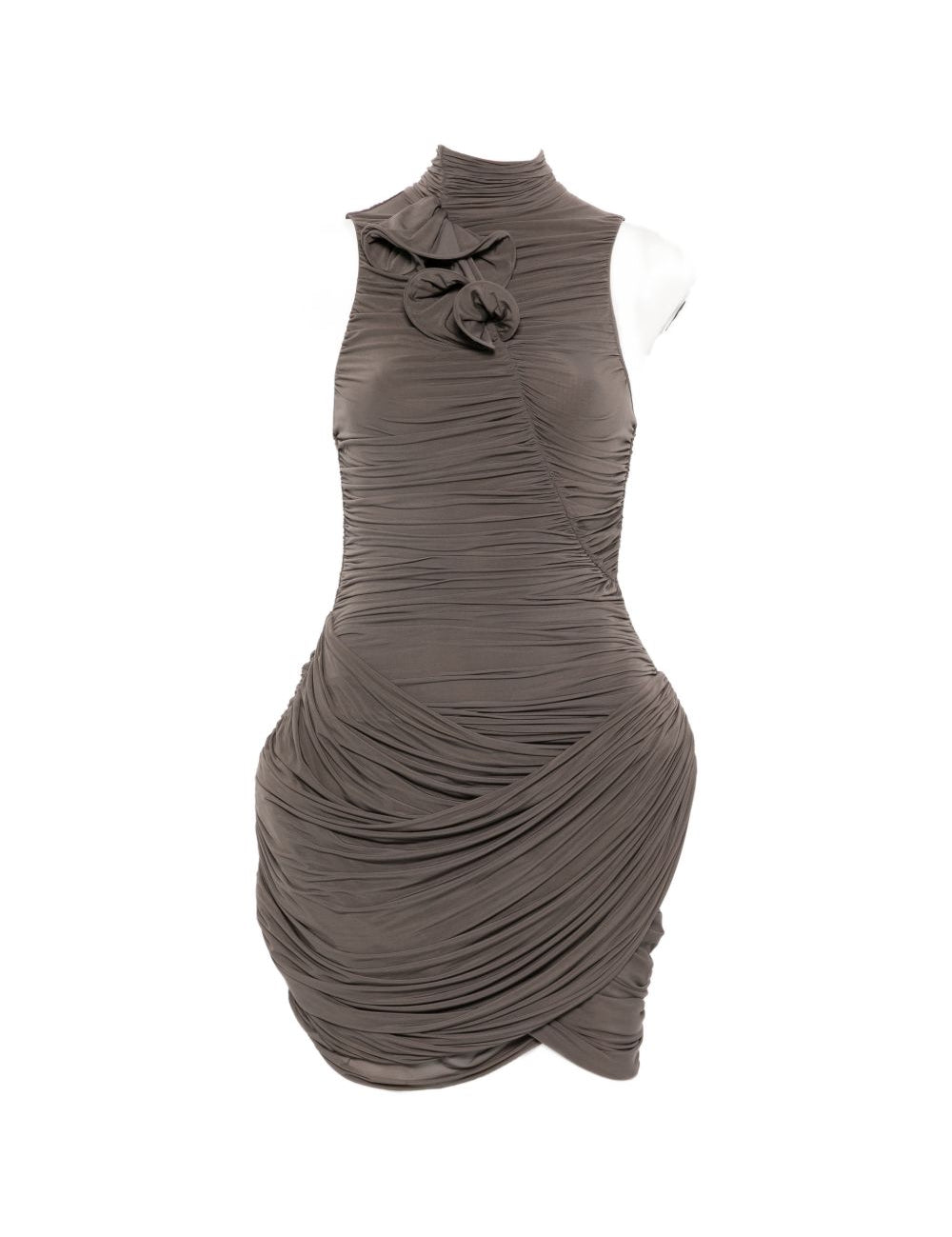 Abito mini con applicazioni floreali in marrone Magda butrym - donna 