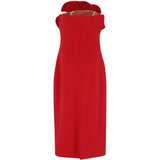 Abito senza spalline con volant in marrone Magda butrym - donna 