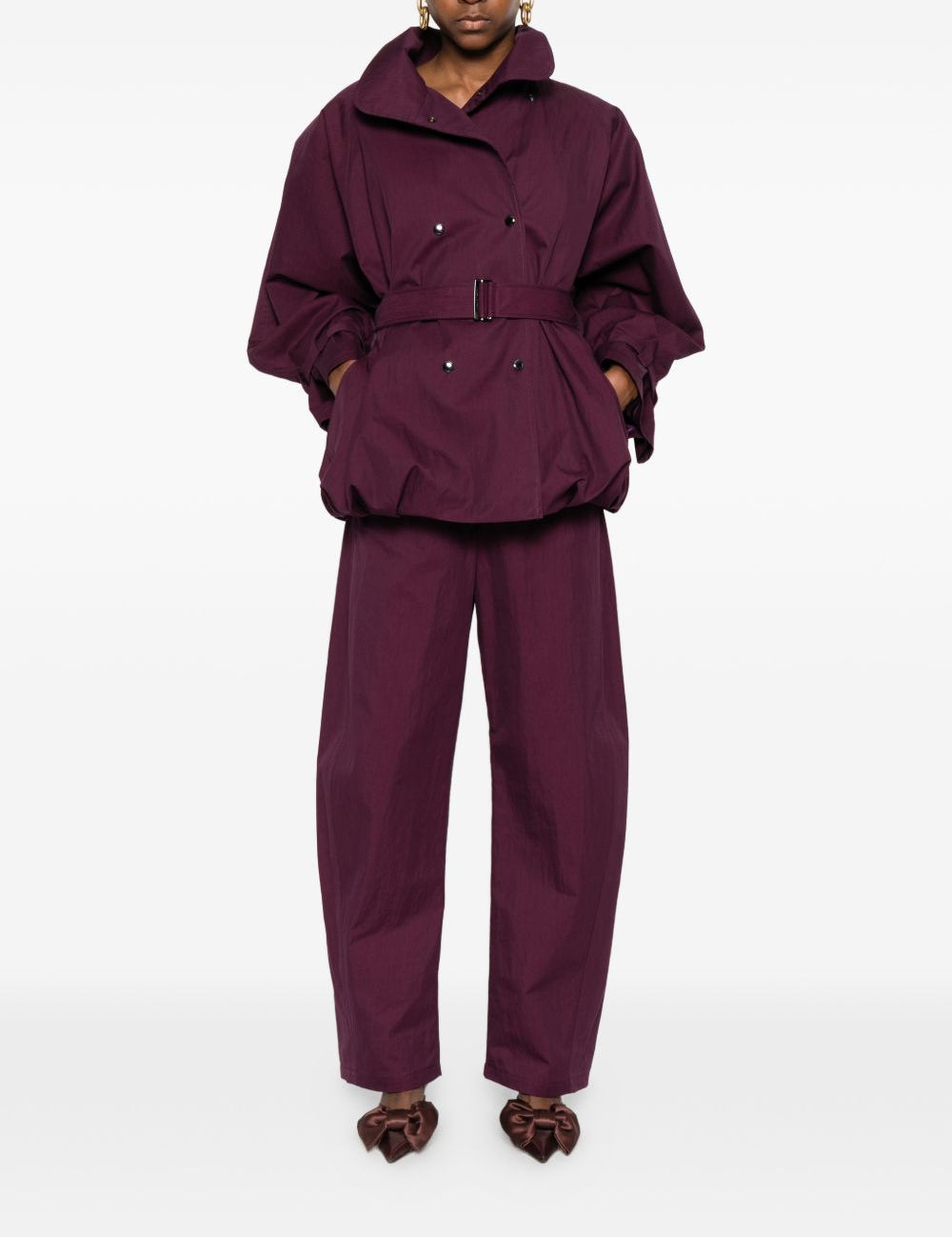Pantaloni con cintura in bordeaux Magda butrym - donna 