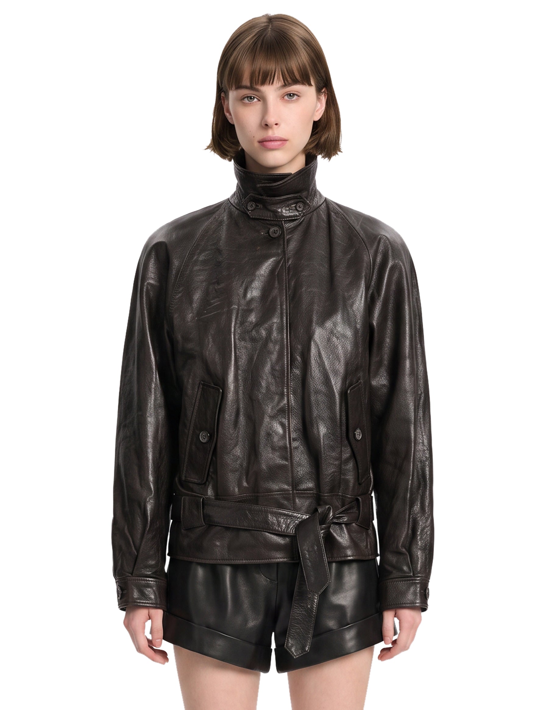 Giacca in pelle nero Magda Butrym - donna 
