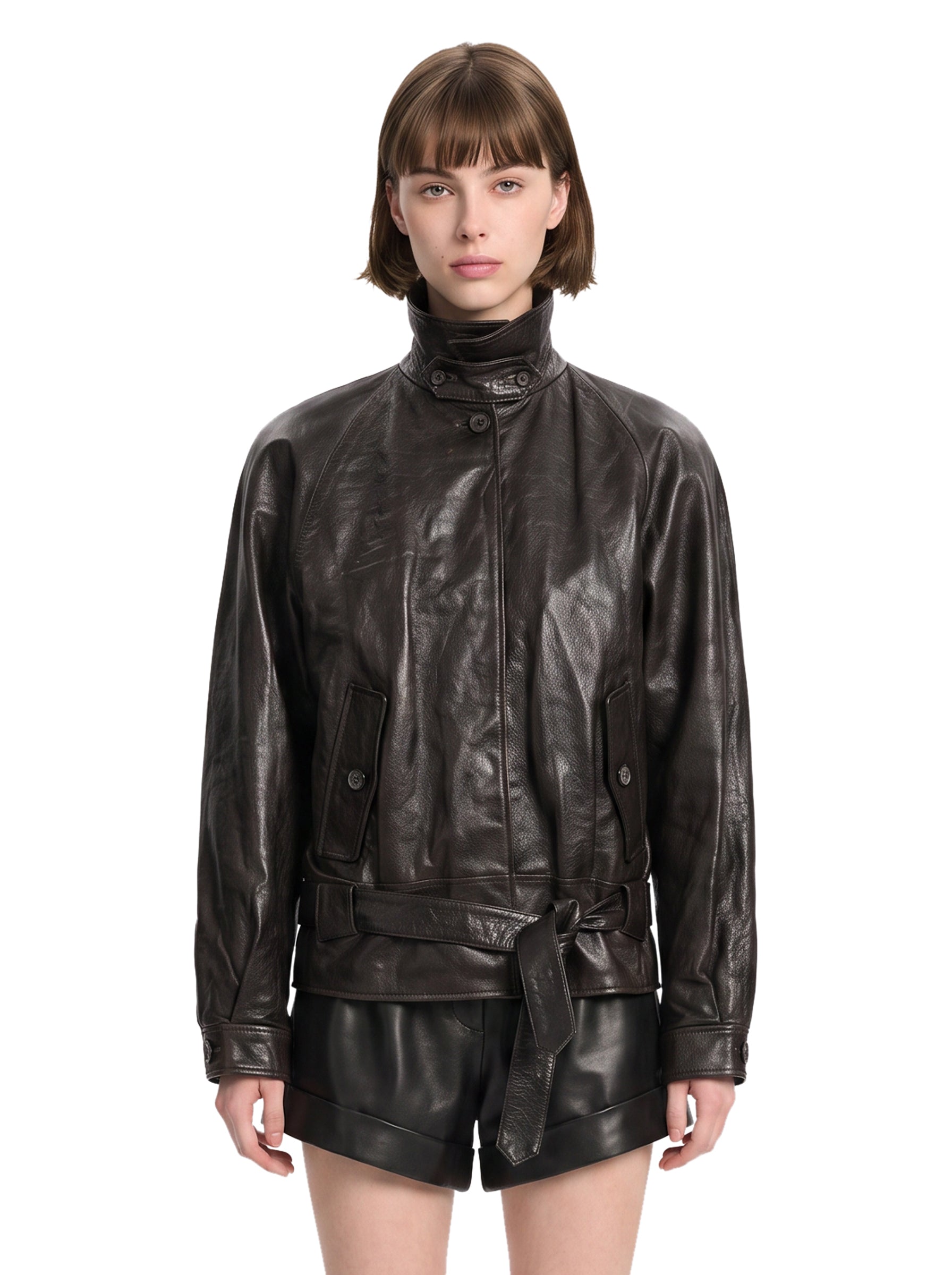 Giacca in pelle nero Magda Butrym - donna 