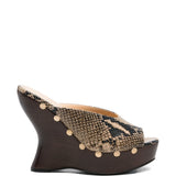 MULES con borchie in pelle di serpente in marrone Magda butrym - donna 