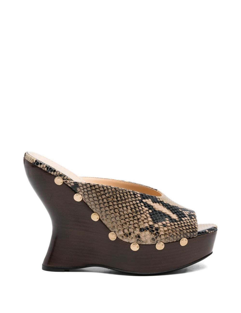 Mules con borchie in pelle stampata marrone Magda butrym - donna 