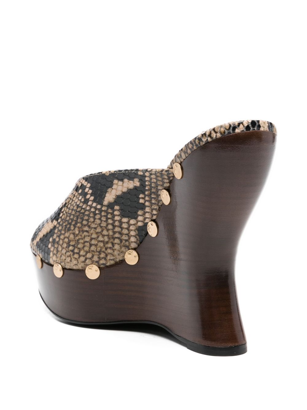 Mules con borchie in pelle stampata marrone Magda butrym - donna 