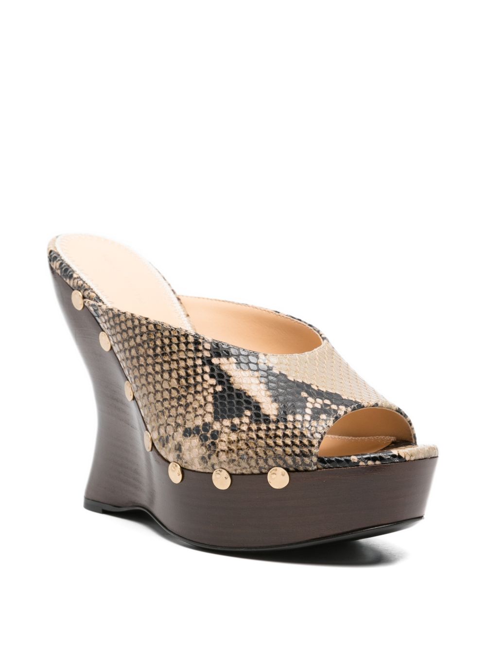 MULES con borchie in pelle di serpente in marrone Magda butrym - donna 
