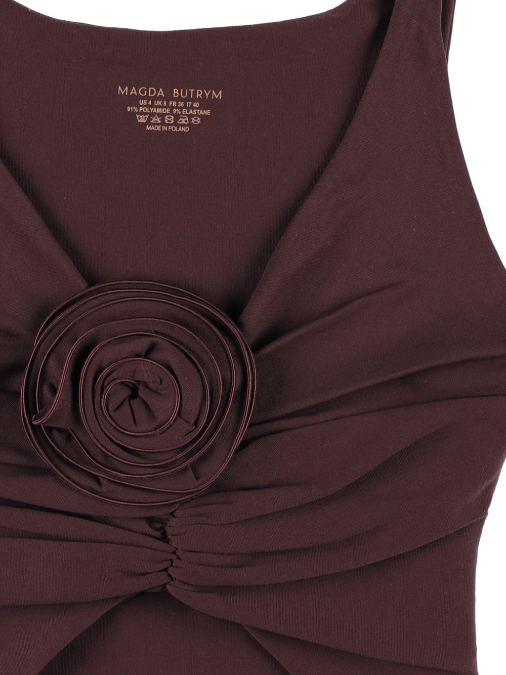 Top bikini con dettaglio rosa in bordeax Magda butrym - donna 