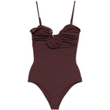 Costume da bagno con dettaglio fiori in bordeaux Magda butrym - donna 