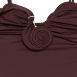 Costume da bagno con dettaglio fiori in bordeaux Magda butrym - donna 