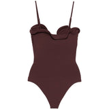 Costume da bagno con dettaglio fiori in bordeaux Magda butrym - donna 