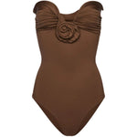 Costume da bagno con ruches in marrone Magda butrym - donna 