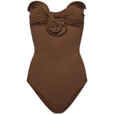 Costume da bagno con ruches in marrone Magda butrym - donna 