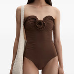 Costume da bagno con ruches in marrone Magda butrym - donna 
