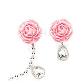 Orecchini con dettagli floreali con cristalli in rosa Magda butrym - donna 