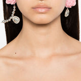 Orecchini con dettagli floreali con cristalli in rosa Magda butrym - donna 