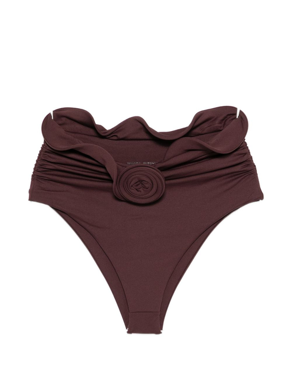 Slip bikini con dettagli fiori e volant in bordeaux Magda butrym - donna 