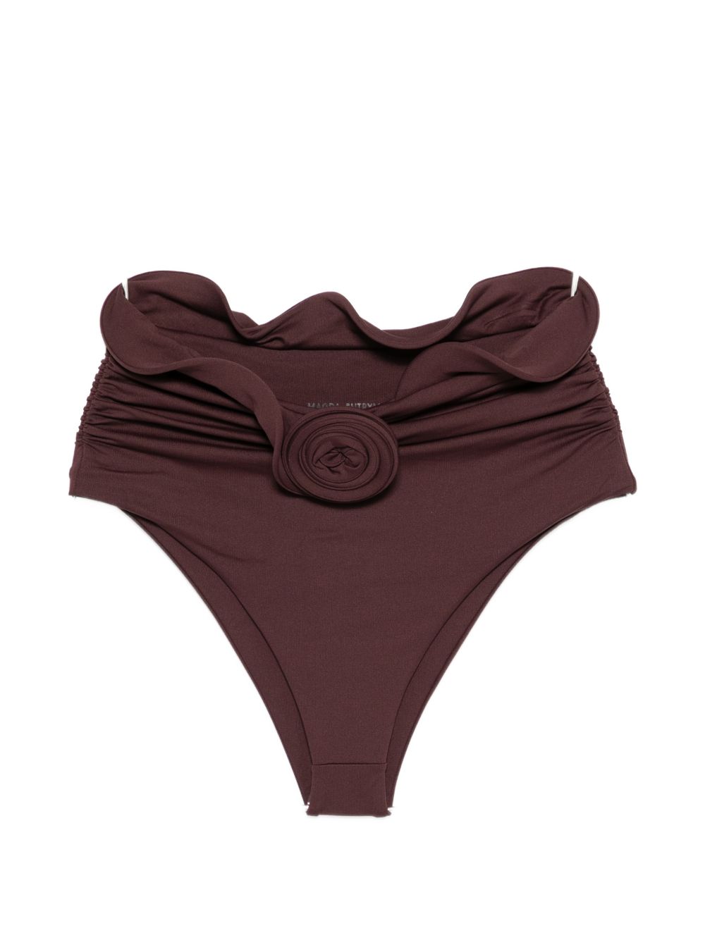 Slip bikini con dettagli fiori e volant in bordeaux Magda butrym - donna 