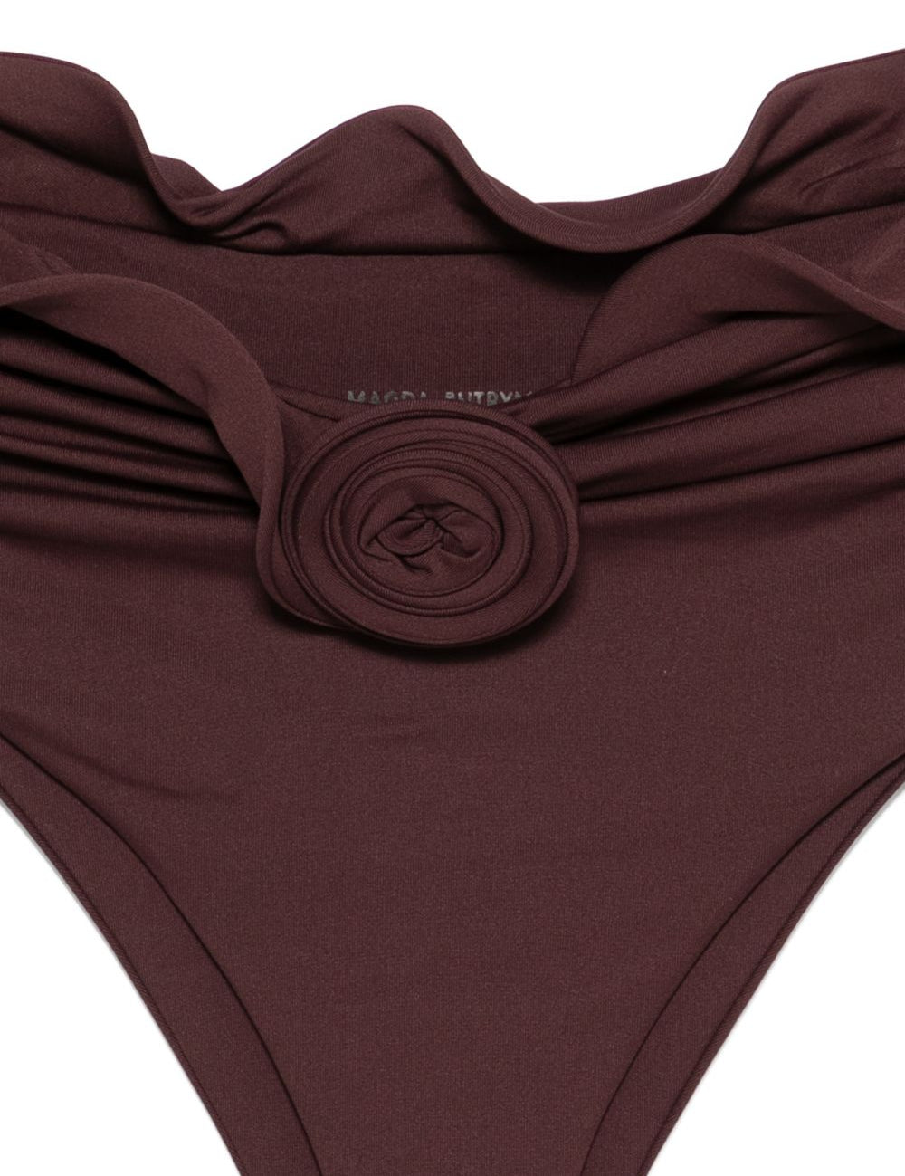 Slip bikini con dettagli fiori e volant in bordeaux Magda butrym - donna 