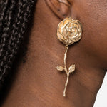 Orecchini con rosa in oro Magda butrym - donna 