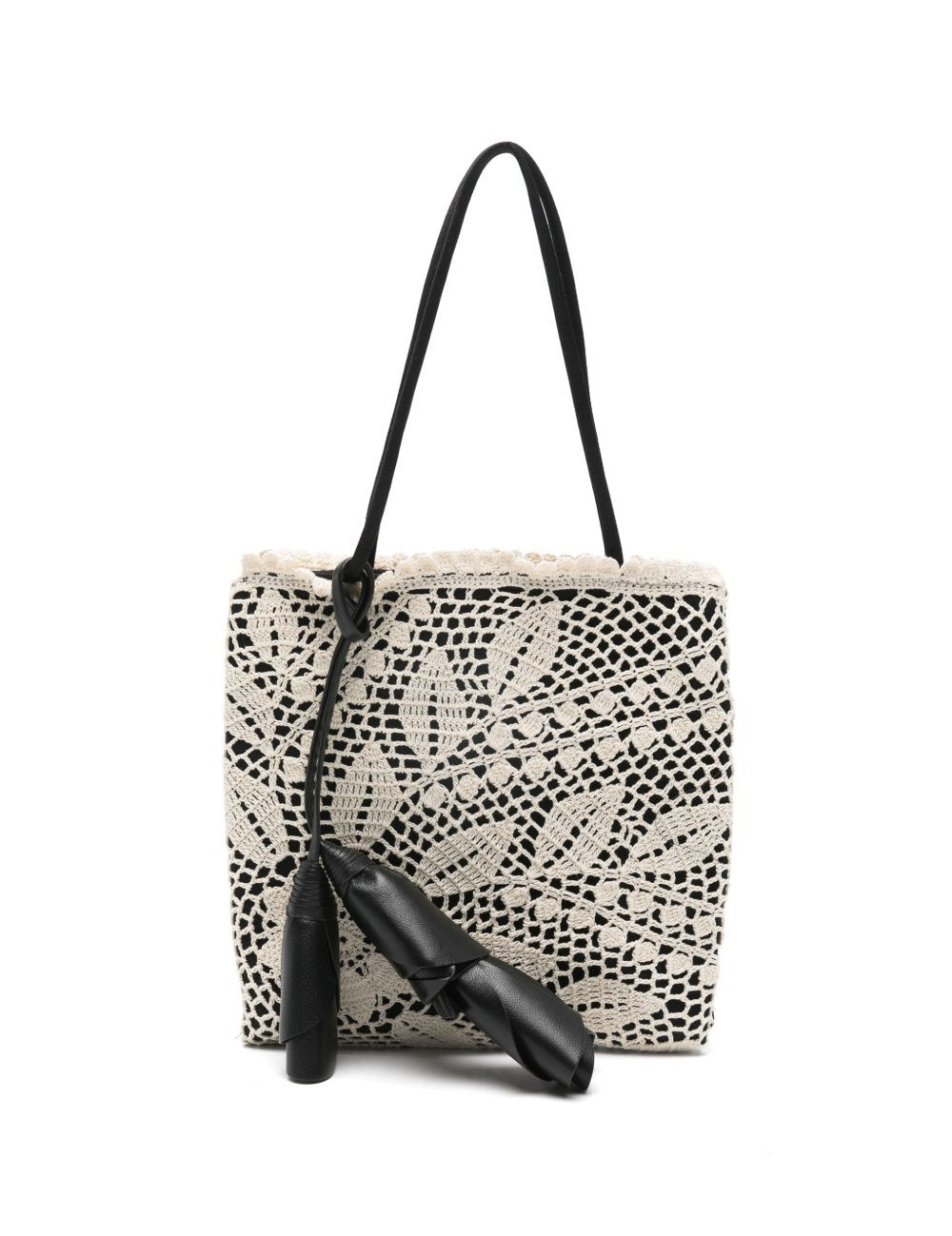Borsa a mano julia all'uncinetto in nero e crema Magda butrym - donna 