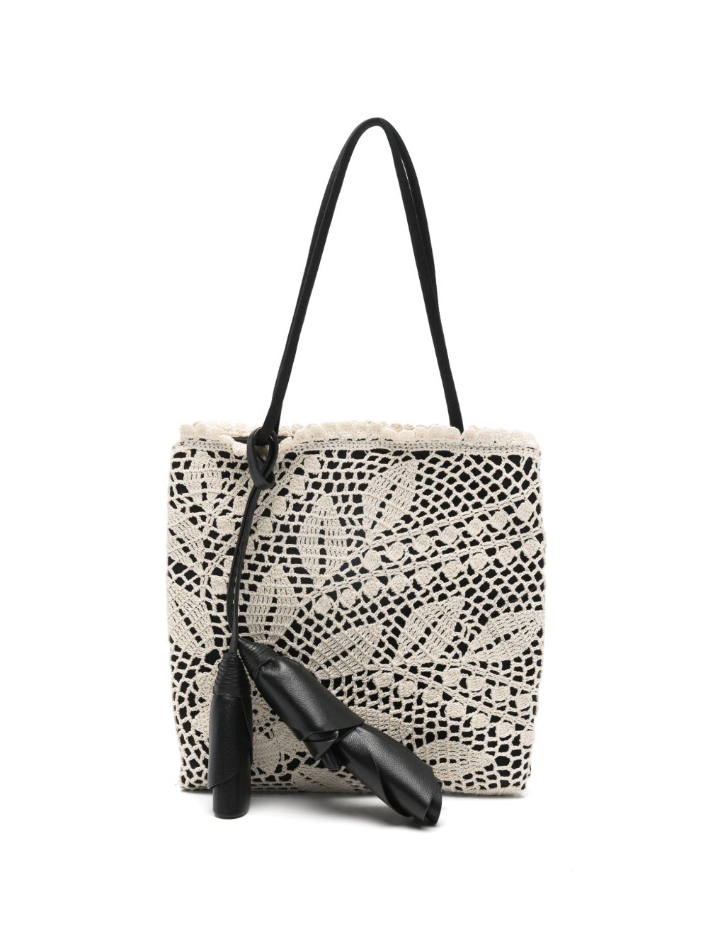 Borsa a mano julia all'uncinetto in nero e crema Magda butrym - donna 