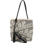 Borsa a mano julia all'uncinetto in nero e crema Magda butrym - donna 