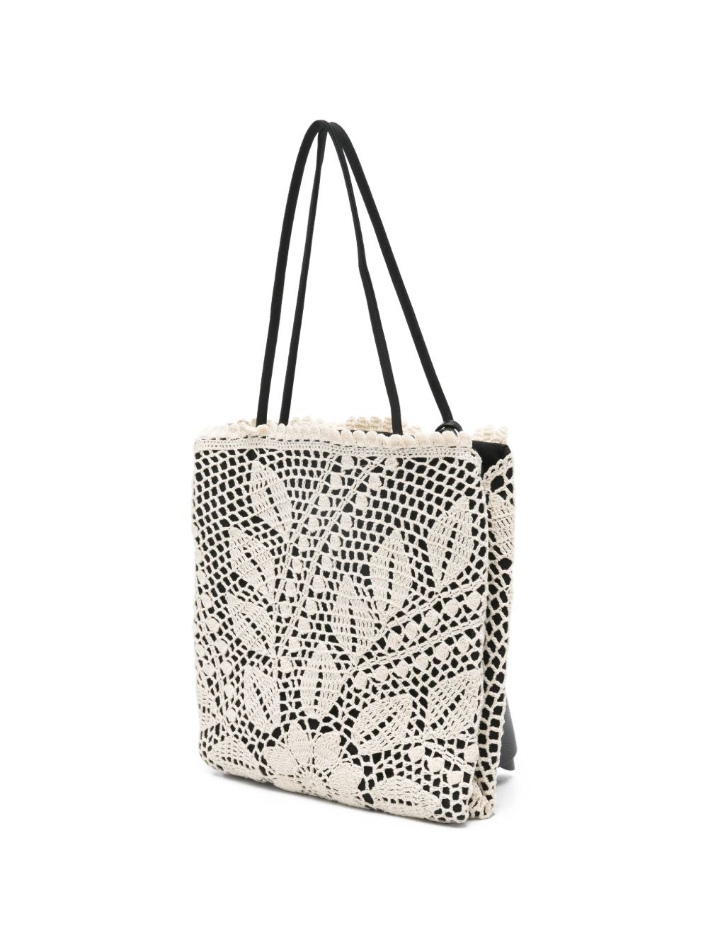 Borsa a mano julia all'uncinetto in nero e crema Magda butrym - donna 